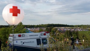 Airstar Crystal near Ambulance as Event Area Markers